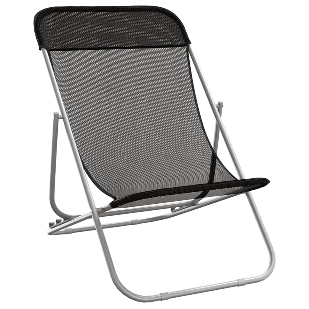 Strandliege Stuhl Outdoor Campingliege Terassenmöbel Strandstühle 2 STK. Textilene & Pulverbeschichteter Stahl für Patio Strand Terrasse Pool