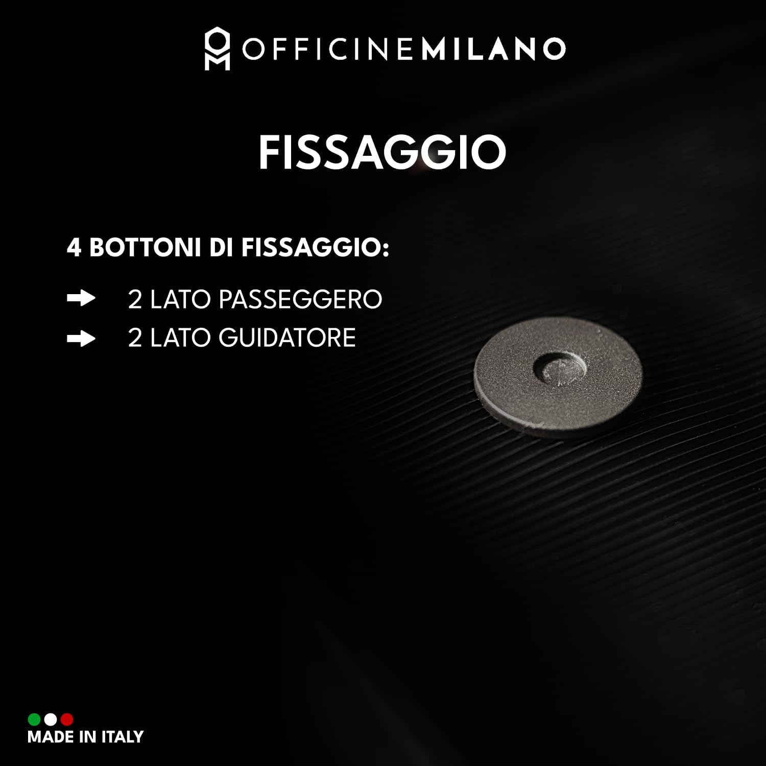 4 Tappetini Impermeabili e Lavabili in Gomma per FIAT 500 Hybrid Compatibile con Modelli dal 2020 - Alta Qualità - Made in Italy - OFFICINE MILANO