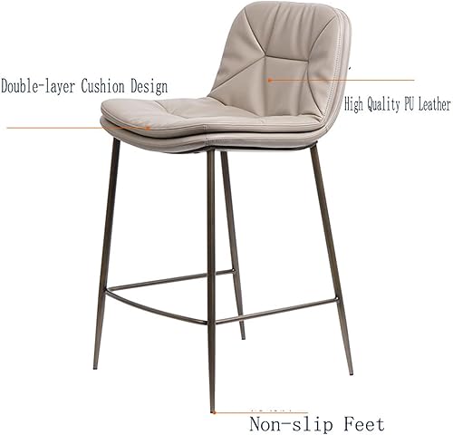 Miniatura 4 de Tall Bar Stools Bar Chair Modern Minimalist Metal High Stool Home Double Cushion Back Chair Home Restaurant Kitchen Bar Table Chair Barstools (Size