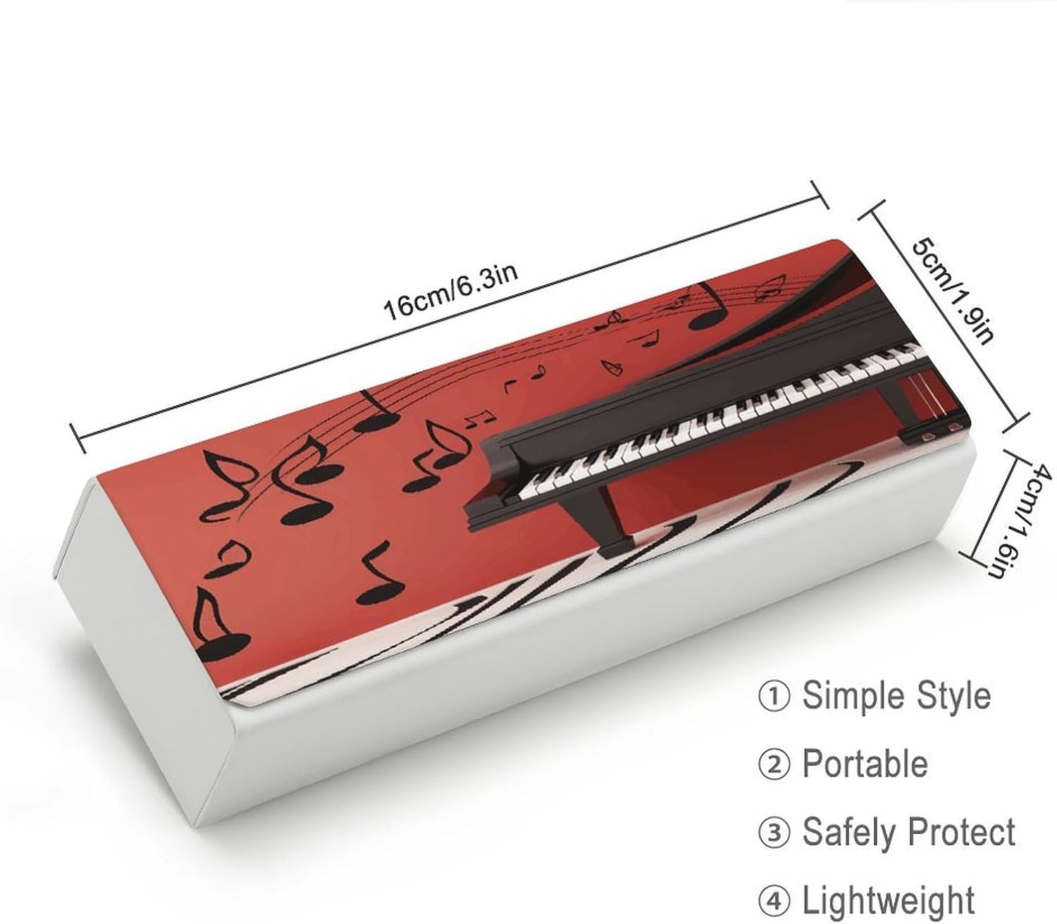 Leather Hard Shell Glasses Case, Portable Travel Sunglasses Case image 2