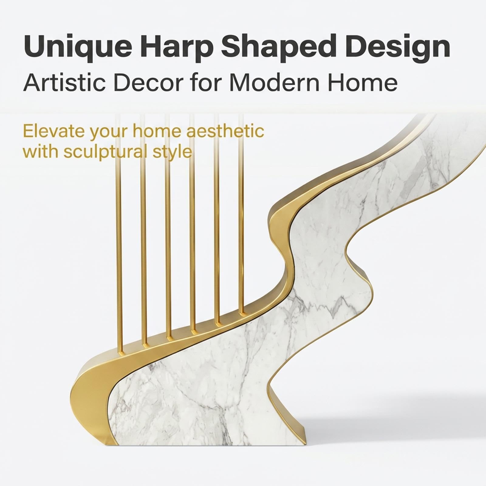 Contemporary Half Moon Narrow Console Table, Luxury Accent Sofa Table