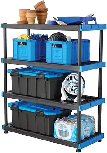 WMGOODS Estantes de plástico entrelazados de 4 niveles de 20 x 48 pulgadas 800 libras resistentes al óxido abolladuras manchas y pelado adecuados