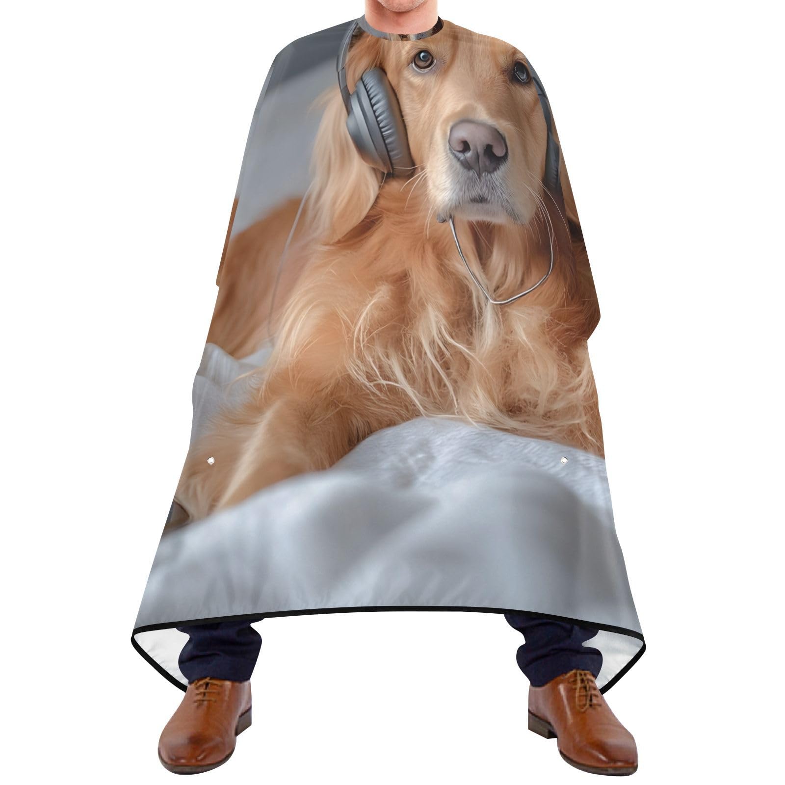 Hezely Golden Retriever Dog Hair Dye Cape, Barber Cape for Adults,Waterproof Salon Cape,Waterproof Hairdressing Styling Hair Cutting, 65