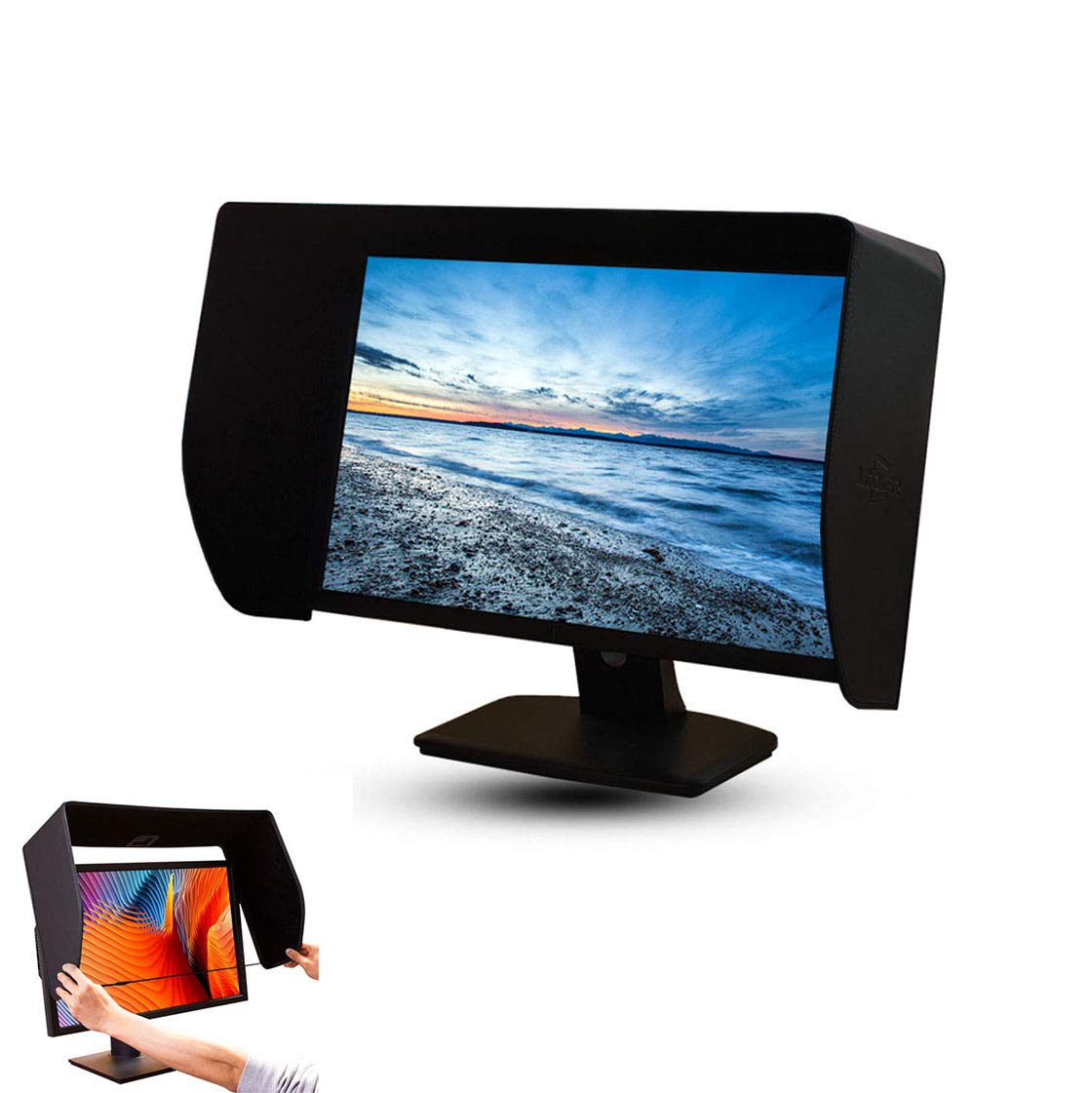 19/20 Pouces Écran Hood, LED Moniteur Vidéo Bureau De Lutte Contre La Lumière Parasite Protection des Yeux Hood, Convient pour Cadre De L'écran Largeur 455-480Mm