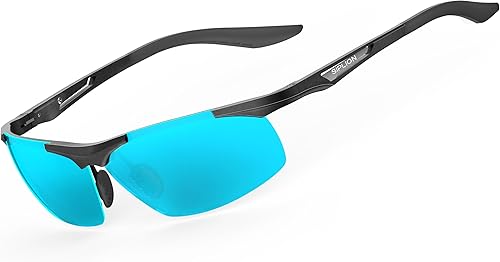 SIPLION Gafas de sol polarizadas para hombre, gafas deportivas para golf, pesca, conducción, marco de metal, gafas de sol