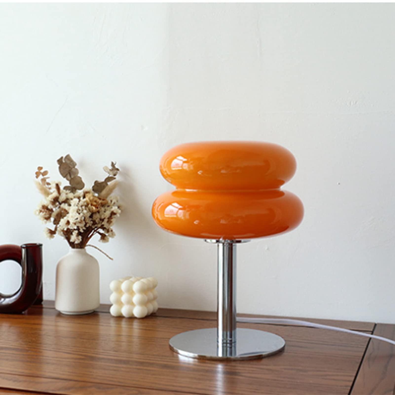 Simpatica Lampada da Tavolo in Cristallo a Forma di Torta, Luce Soffusa a Basso Consumo e Facile Utilizzo per Lampada da Comodino in Camera da Letto (ORANGE)