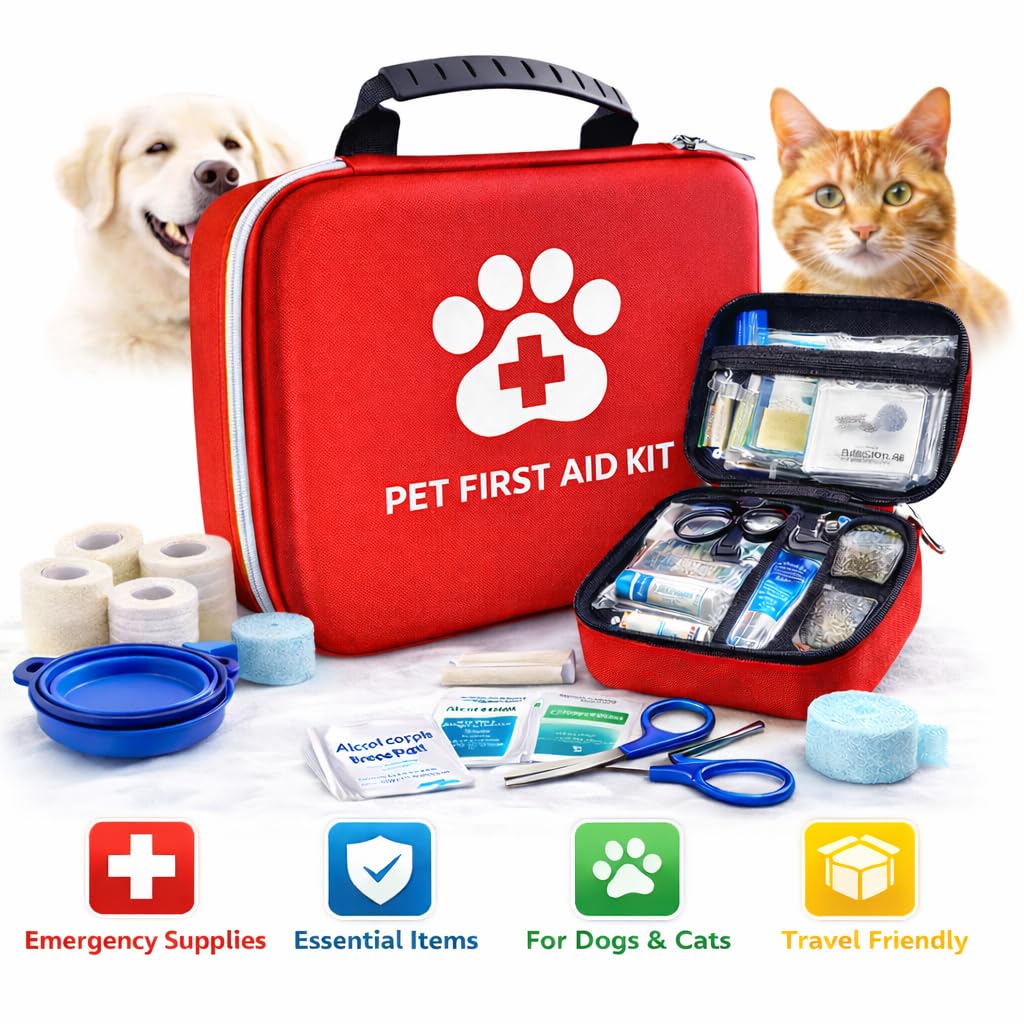 PAWSPLAY Pet First Aid Kit for Dogs & Cats, 101-Piece Emergency Kit with Bandages, Wound Care, Tick Remover, Nail Clipper, Portable Waterproof Travel Kit for Hiking, Camping, Car & Home Safety - image 2
