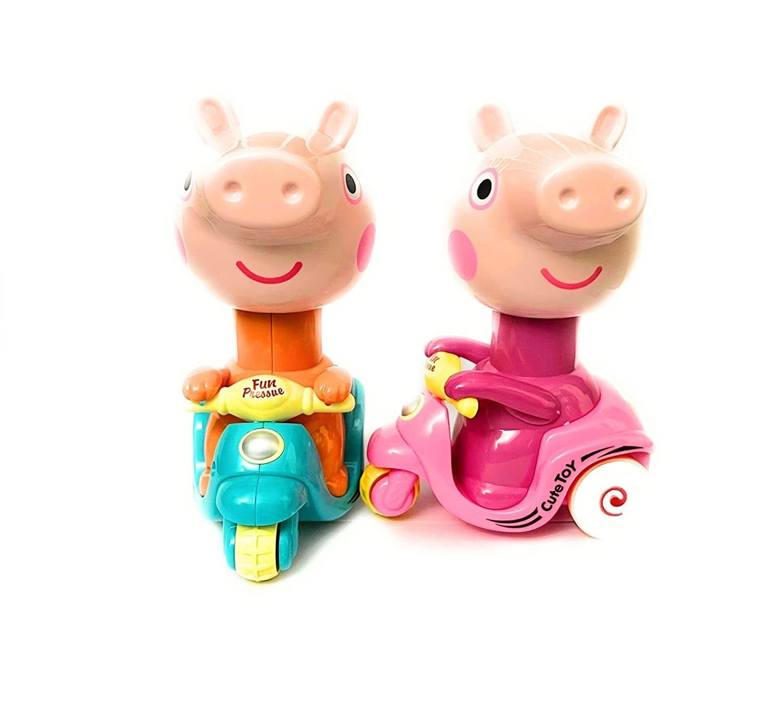 Shivaaro Peppa Pig Scooter Car Toy, Push and Go Peppa Scooter Toy for Kids 1
