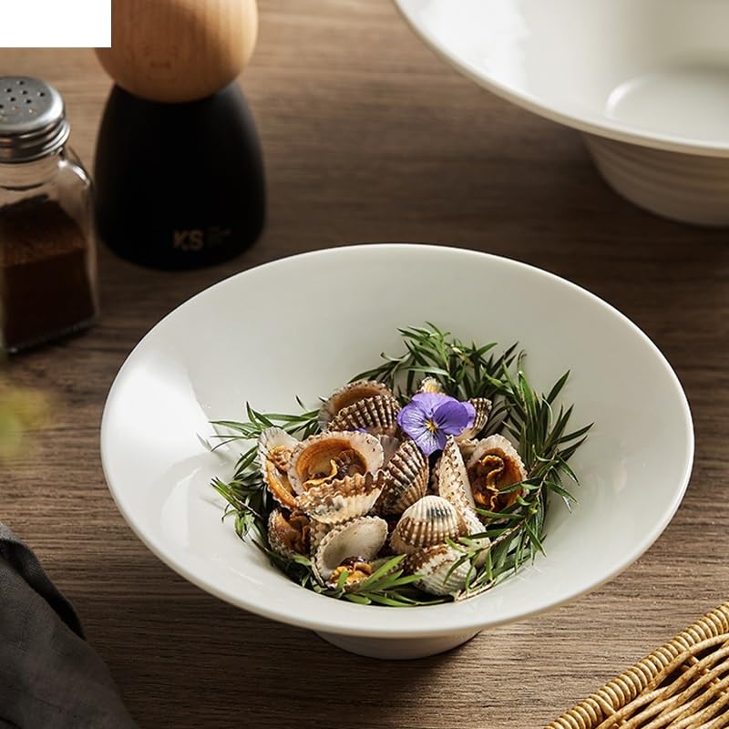 Essteller-Sets für die Küche Keramik Abendessen Schüssel Obst Salat Schüssel Geschirr Brot Dessert Gebäck Platte Restaurant Ramen Pasta Meeresfrüchte Teller Suppe Becken Keramik-Flachteller-Set ( Colo