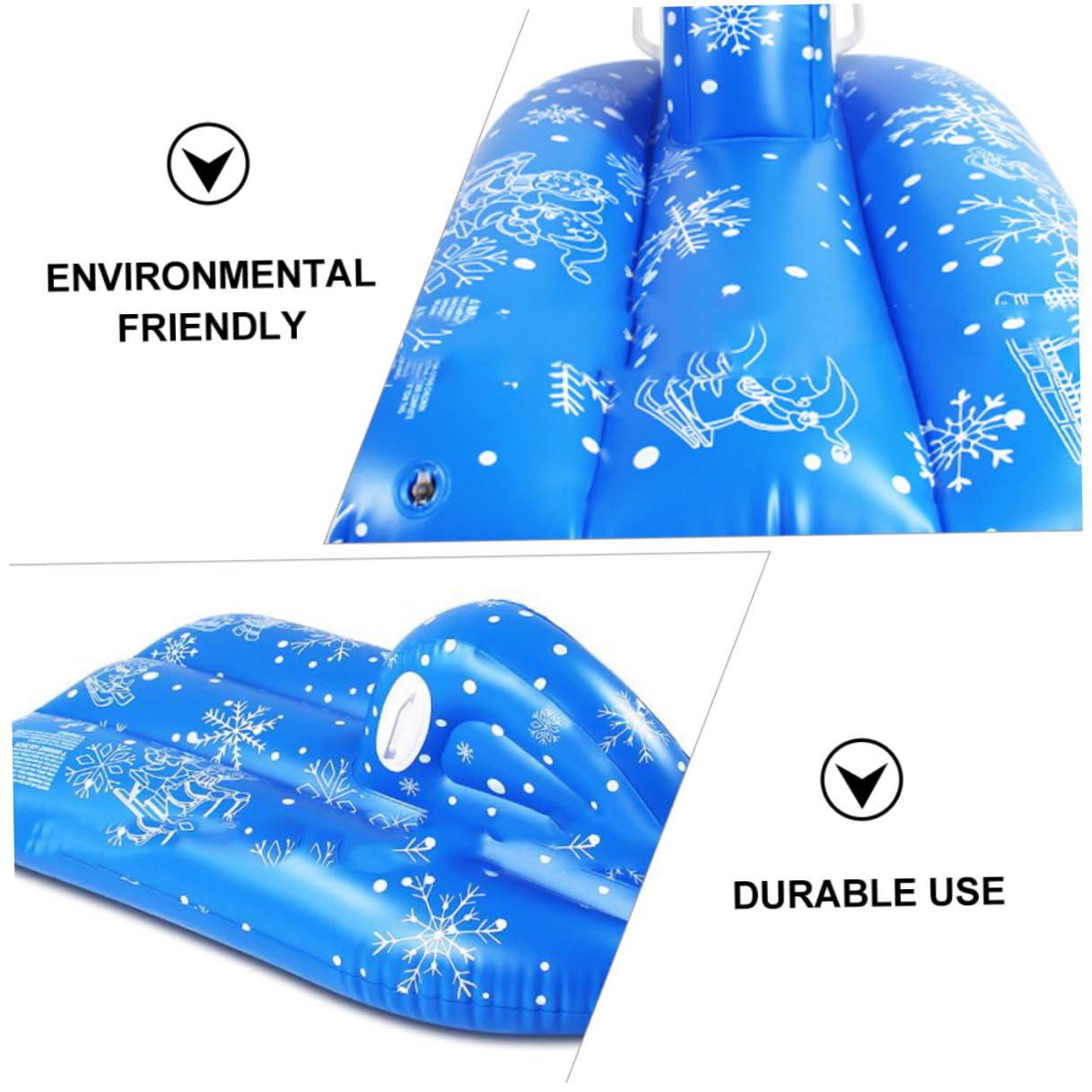 GARVALON Slitta Gonfiabile in PVC Resistente al Freddo Maniglie Zattera da Neve Leggera per Tubo da Neve Invernale per Giochi all'Aperto