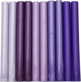 Glue Gun Sealing Wax Sticks for Wax Seal Stamp -Wine Red, Great for Wedding Invitations, Cards Envelopes, Snail Mails, Wine Packages, Christmas Gift Ideas, Pack of 10 (Mixed Purple)