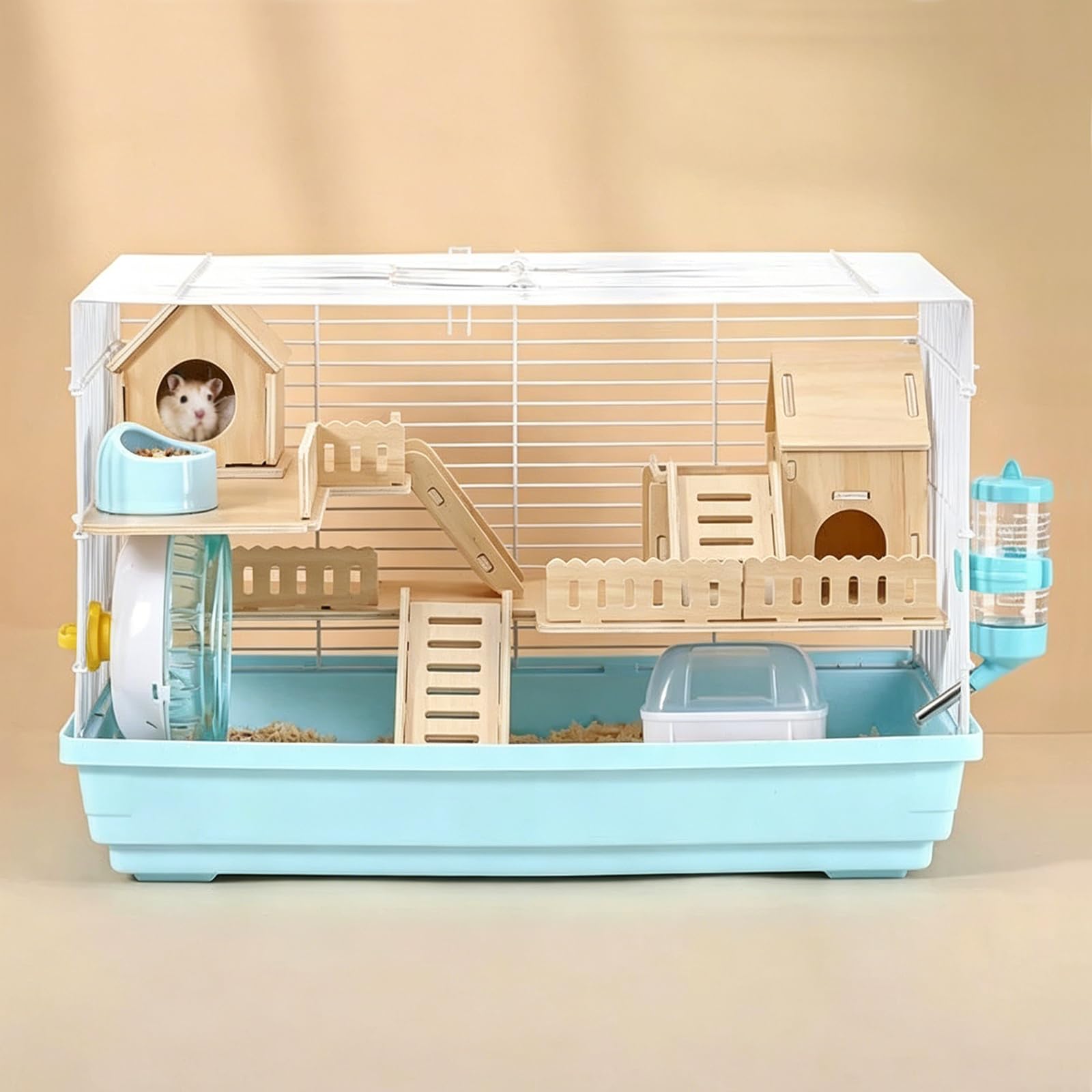 xixi-home Hamster Cage 3 Tiers Gerbil Cage Small Animal Habitats with Various Accessories Large Hamster CageοΌfor Dwarf Syrian Hamster, GerbilοΌType 3, BlueοΌ
