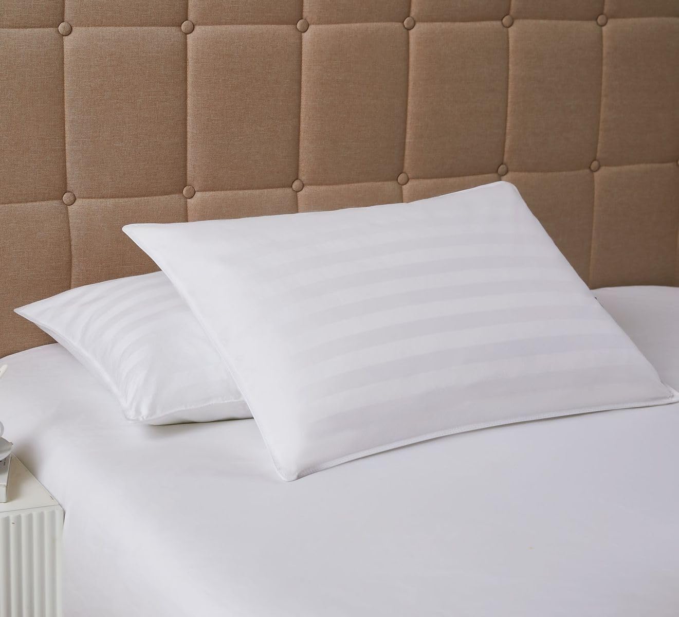 Down Extra Thin, Flat & Soft Pillow for Stomach Sleepers (Hypoallergenic) (Standard/Queen)