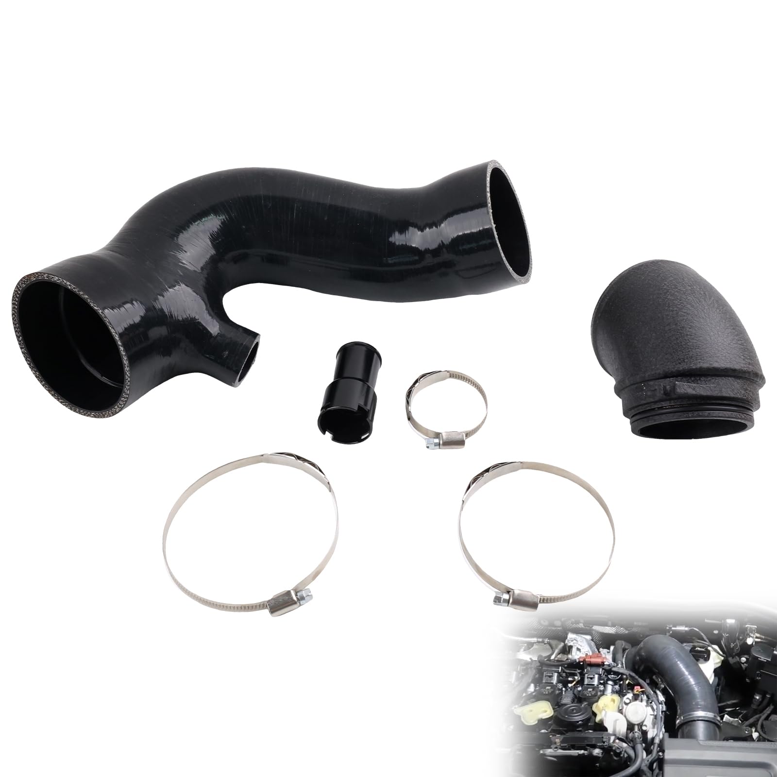 Turbo Zulaufschlauch kompatibel mit VW Golf 8 R/GTI CS/Audi S3 8Y / Cupra Leon, 2.0TSI Gen4 EA888.4 300-320PS Performance Intake Upgrade