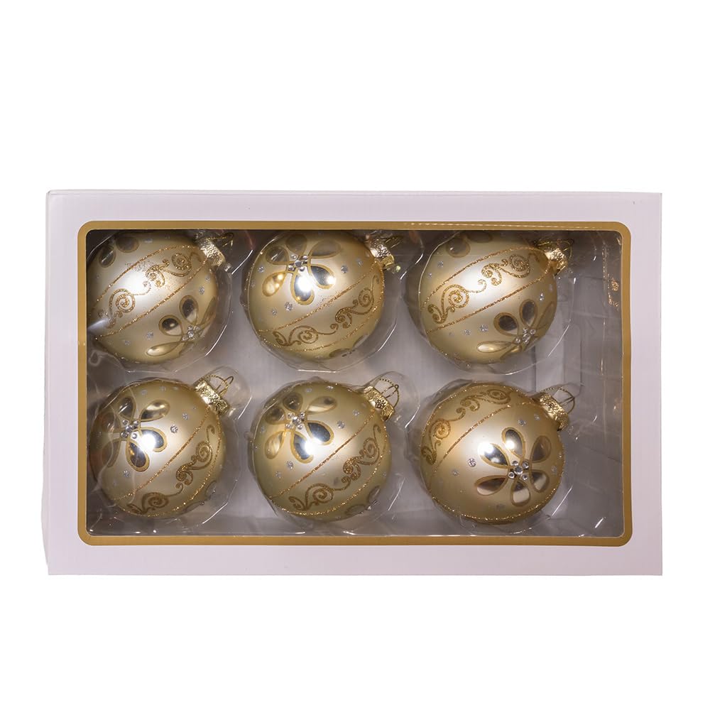 Boules en verre doré clair Kurt Adler pour illuminer vos tables de fête