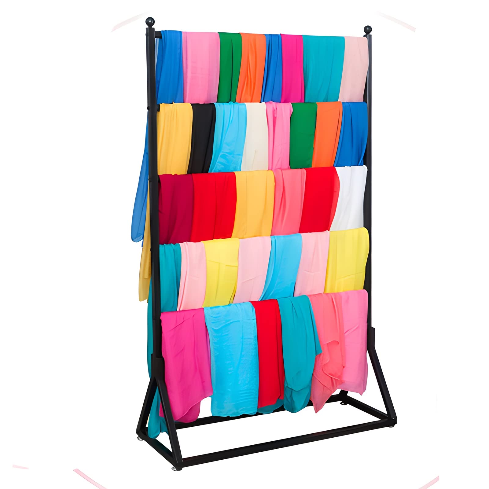 Estante Vertical Comercial Negro para exhibición de Bufandas, Soporte Organizador de Almacenamiento de Metal de múltiples Capas de Gran Capacidad para pañuelo/Chal/Toallas/Jeans