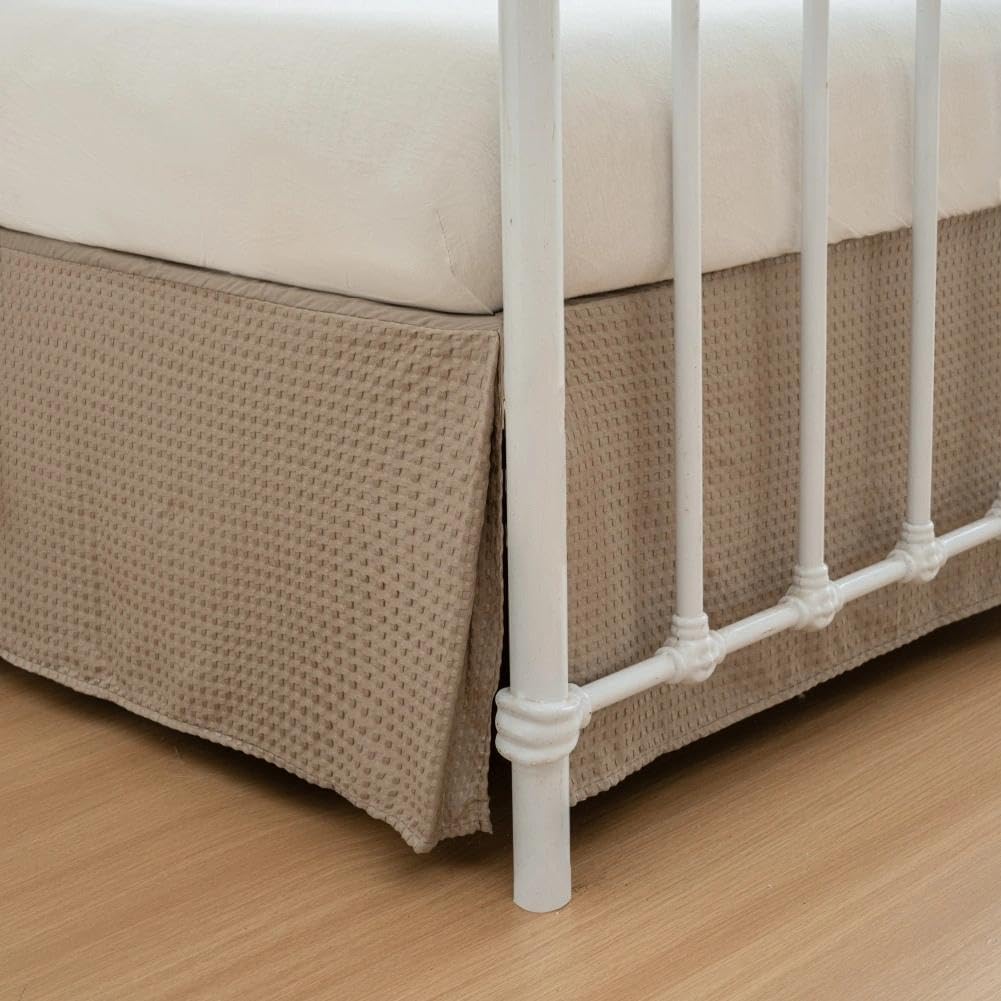 xuan dian Queen Bed Skirt, 18 Inch Drop with Split Corners, Brown