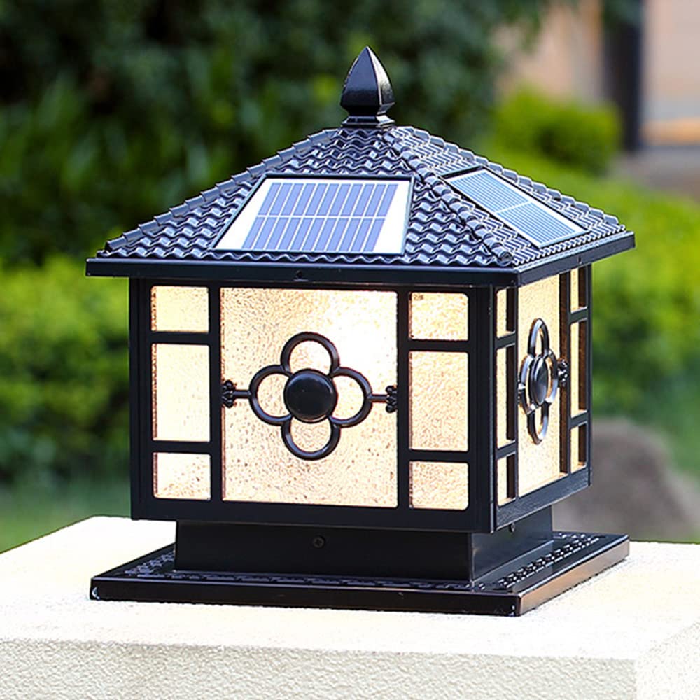 Lampa słupkowa Zewnętrzna lampa solarna LED Trójkolorowa ściemnialna lampa kolumnowa IP55 Wodoodporna lampa stygmatyczna Ścieżka ogrodowa Patio Light Gate Słupek słupkowy Light Ogrodzenie Światło gank