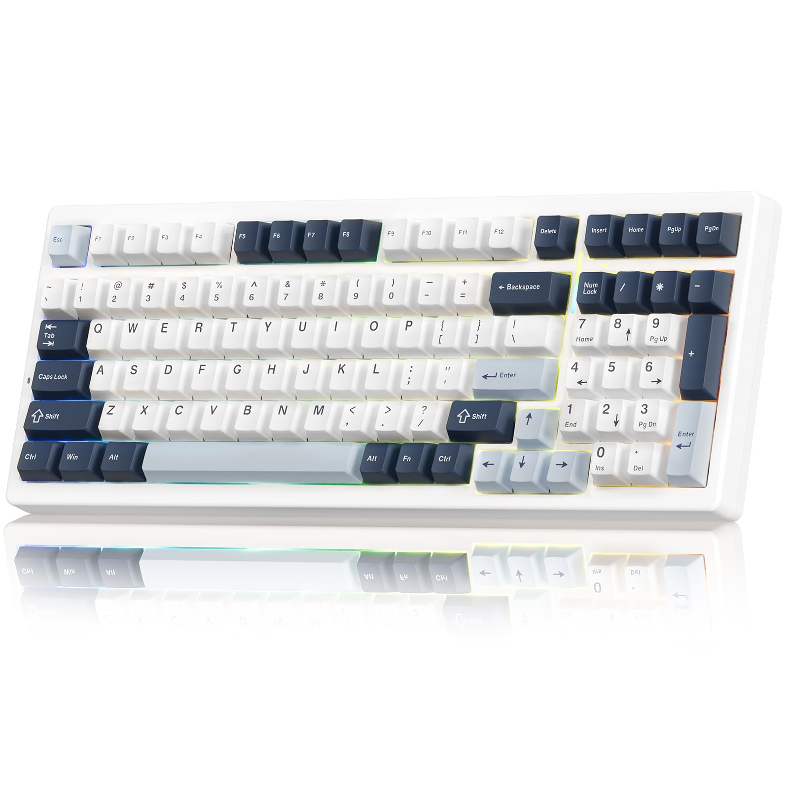 VGN S99 Wireless Mechanical Gaming Keyboard, Tri-Mode BT/2.4G/USB-C 99 Keys | Hot Swappable Gasket Keyboard, RGB Backlit PBT Keycaps Bluetooth Keyboards for PC Tablet Xbox, Pre-lubed Ania Switches, Blue