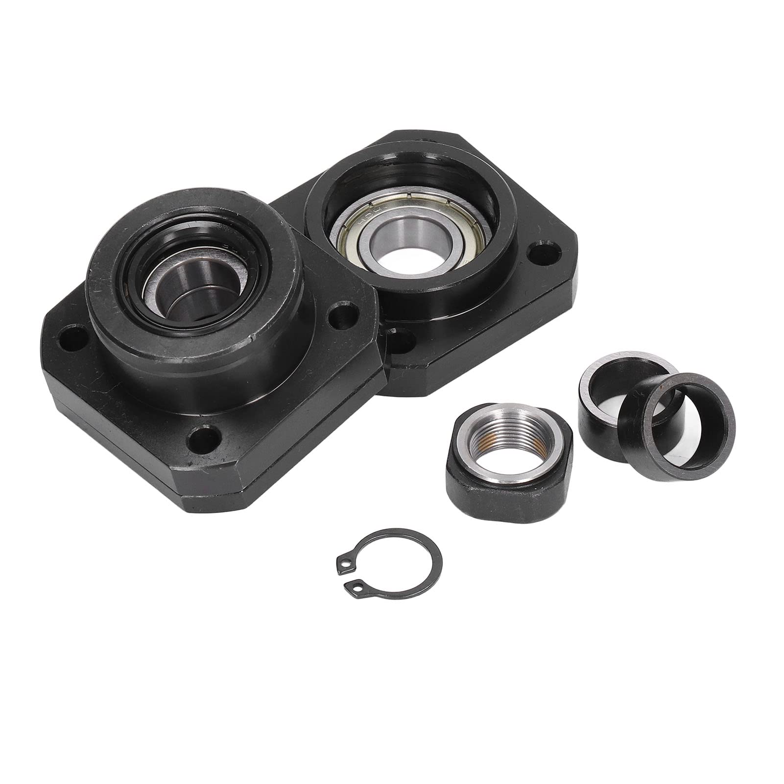 Screw End Support FK15 FF15 Bearing Block Set Kit, C7 Grade Conversion, Accuracy 0.05mm, Installation, Durably Carbon Steel Material, For SFU2005 SFU2010 Screw