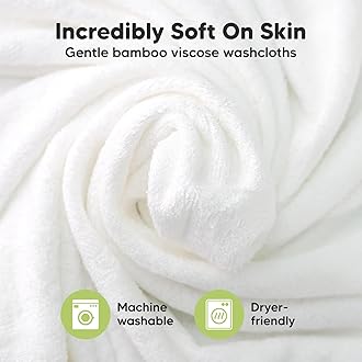 6-Pack Organic Baby Washcloths - Soft Bamboo Washcloth, Baby Wash Cloths, Baby Wash Cloth for Newborn, Kids, Baby Towels, Baby Bath Essentials, Face Towel, Face Cloths for Washing Face (Blush Pink)