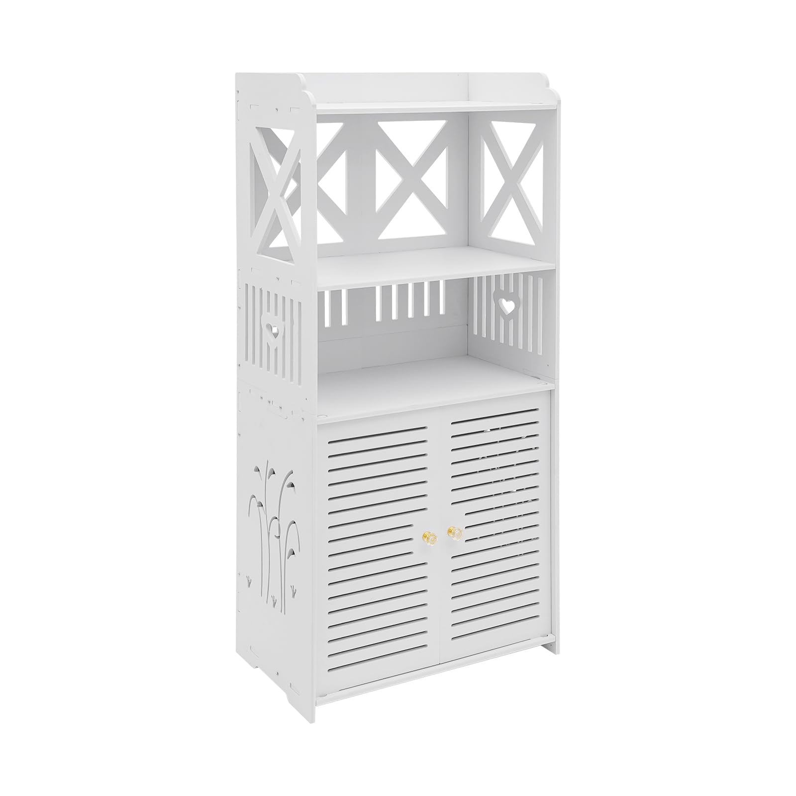 Armario de baño con diseño tallado, 90 x 40 x 25 cm, color blanco