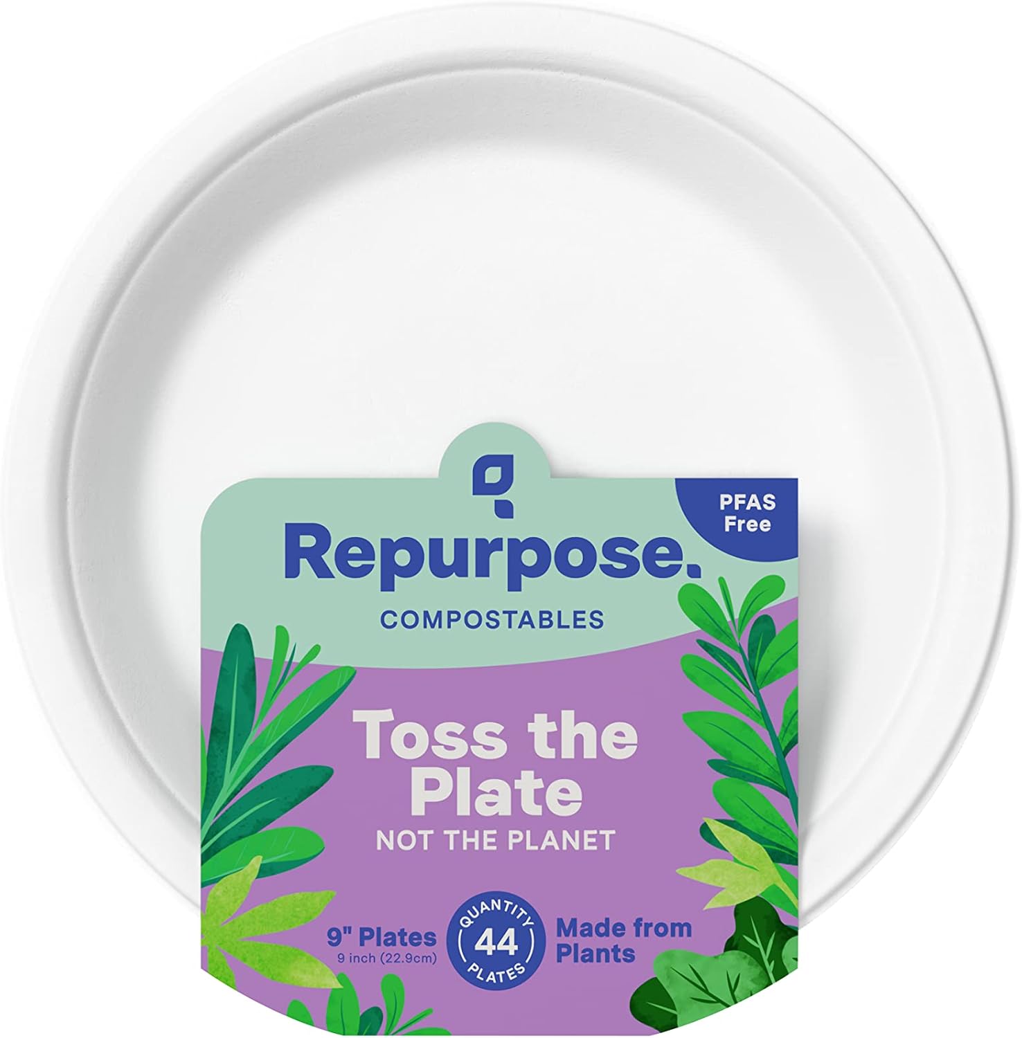 Repurpose 9 Inch Compostable Plates, Heavy Duty Paper