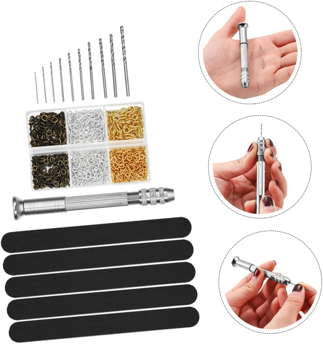 Durable Hand Drill Set with Drill Bits for Diy Jewelry Making Precision Pin Vise Tool for Art Crafts and Resin Projects Color Options