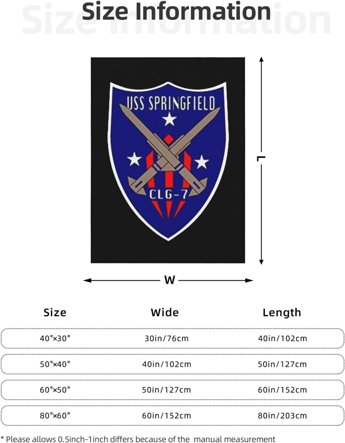 USS Springfield CLG-7 Blanket Ultra-Soft Throw Blanket for Couch Throw Blanket