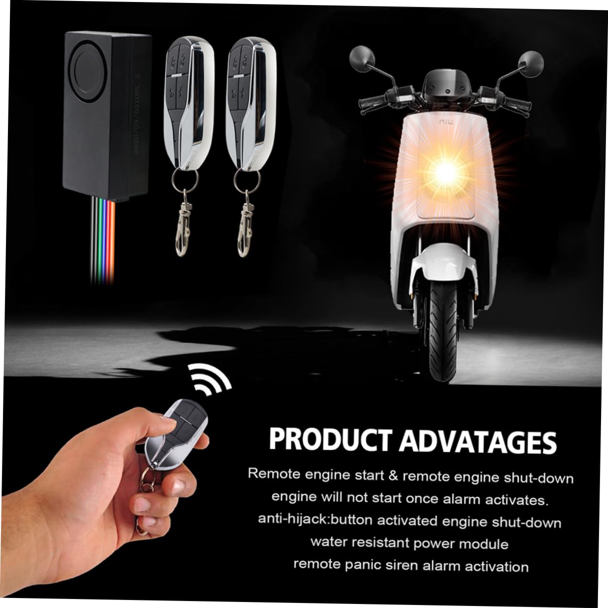 Cabilock 1 Set Electric Motor with Remote Theft Security Sensor Find Function Remote Start Lock Suitable for All Weather Conditions