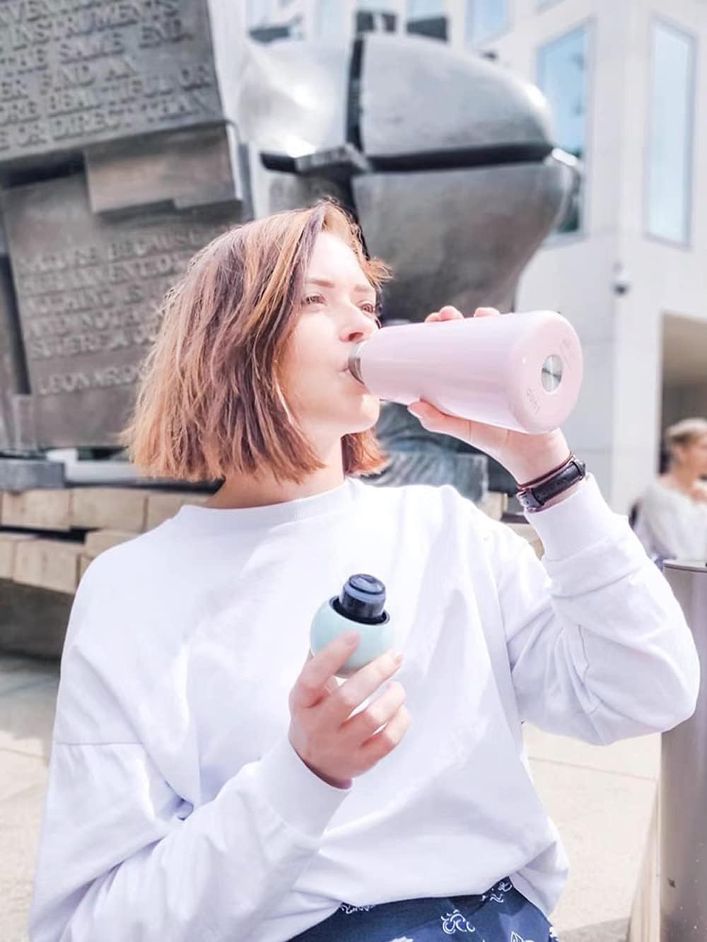 17 oz About 500 ML Stainless Steel Water Bottle - Vacuum Insulated Water Bottle -Hot&cold Drink Metal Water Flask,BPA Free (Blue orange) - Image 4