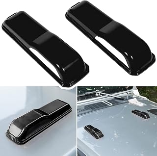 Engine Hood Hinge Cover Trim Exterior Accessories Decoration for 2018-2025 Jeep Wrangler JL JLU Sports Sahara Freedom Rubicon Unlimited Gladiator JT 2-Door & 4-Door (Black 2PCS)