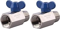 Vista 9 de DERNORD Mini válvula de bola de acero inoxidable 3/8" rosca NPT hembra y macho (paquete de 2)