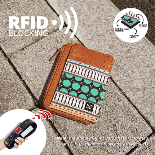 Image of Credit Card Holder Wallet for Women Slim Minimalist Wallet RFID Blocking Leather Wallets Elastic Front Pocket Wallet for Women with Zipper Pocket