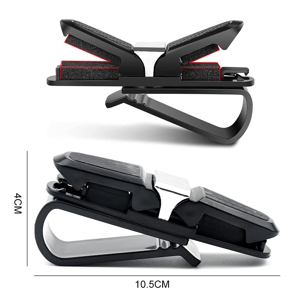 2 Portaocchiali Per Auto Con Rotazione 180° - Da Agganciare Al Parasole, Argento - Per Occhiali Da Sole O Vista - Foto 4