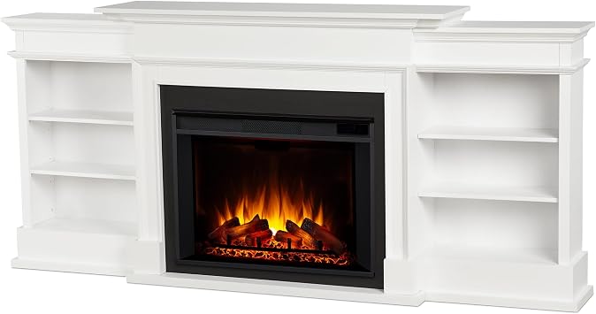 Ashton 92 "Grand Electric Fireplace TV Stand in White by Real Flame
