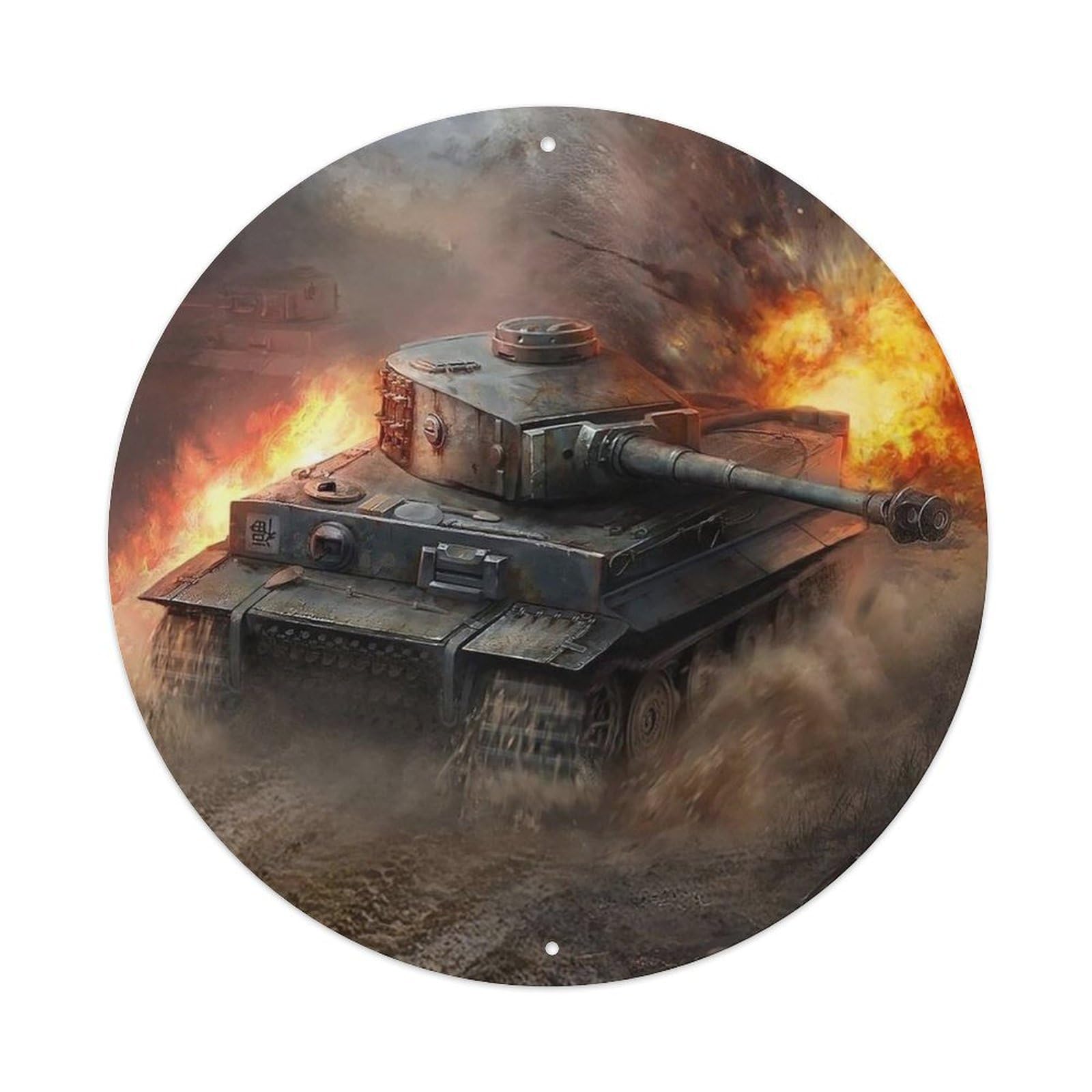 WWII German Tiger Tank Vintage Military Armor Metal Tin Sign