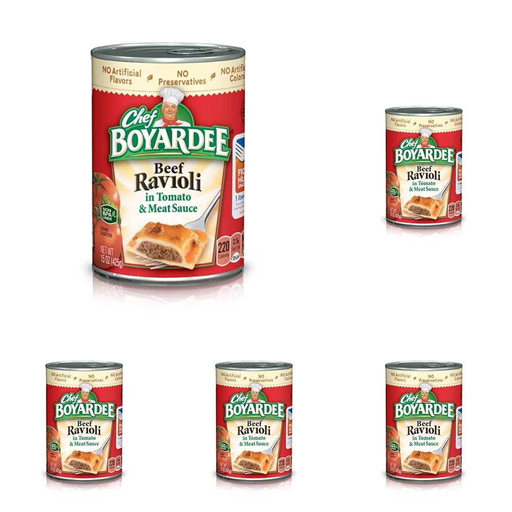 Chef Boyardee Beef Ravioli, Microwave Pasta, Canned Food, 15 oz. (Pack of 5)