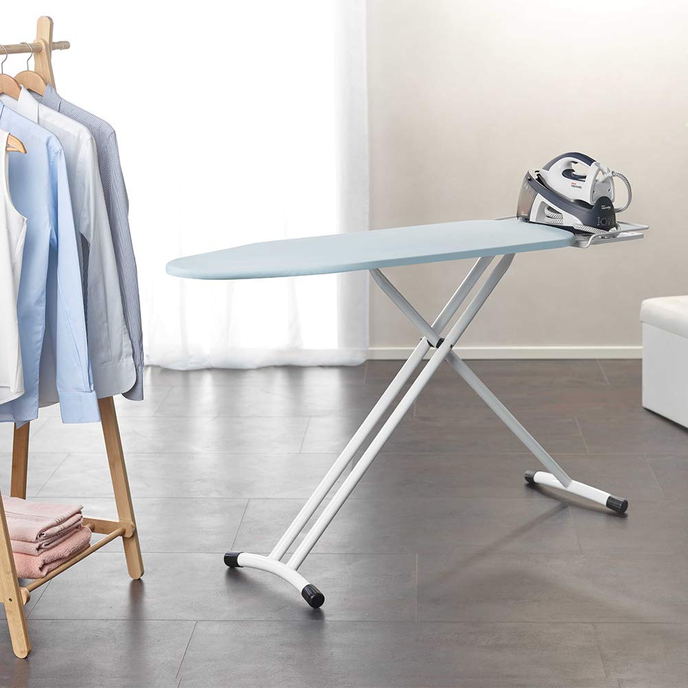 POLTI Vaporella Essential, Ironing Board, 122 x 43.5cm Ironing Surface, Adjustable Height, Grey, White