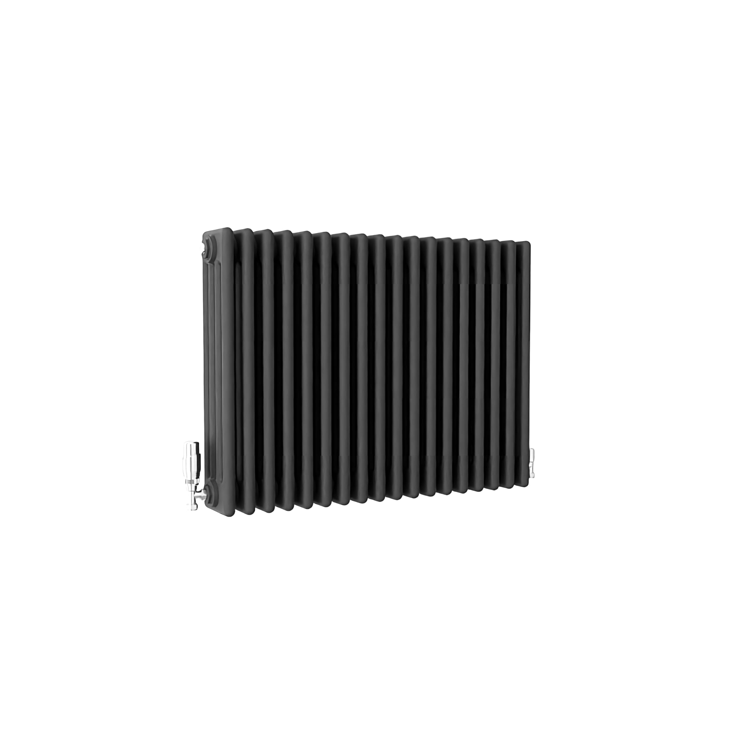 SLINE SANITARY Traditional 4 Column Cast Iron Style Radiator Horizontal Black 600x840mm