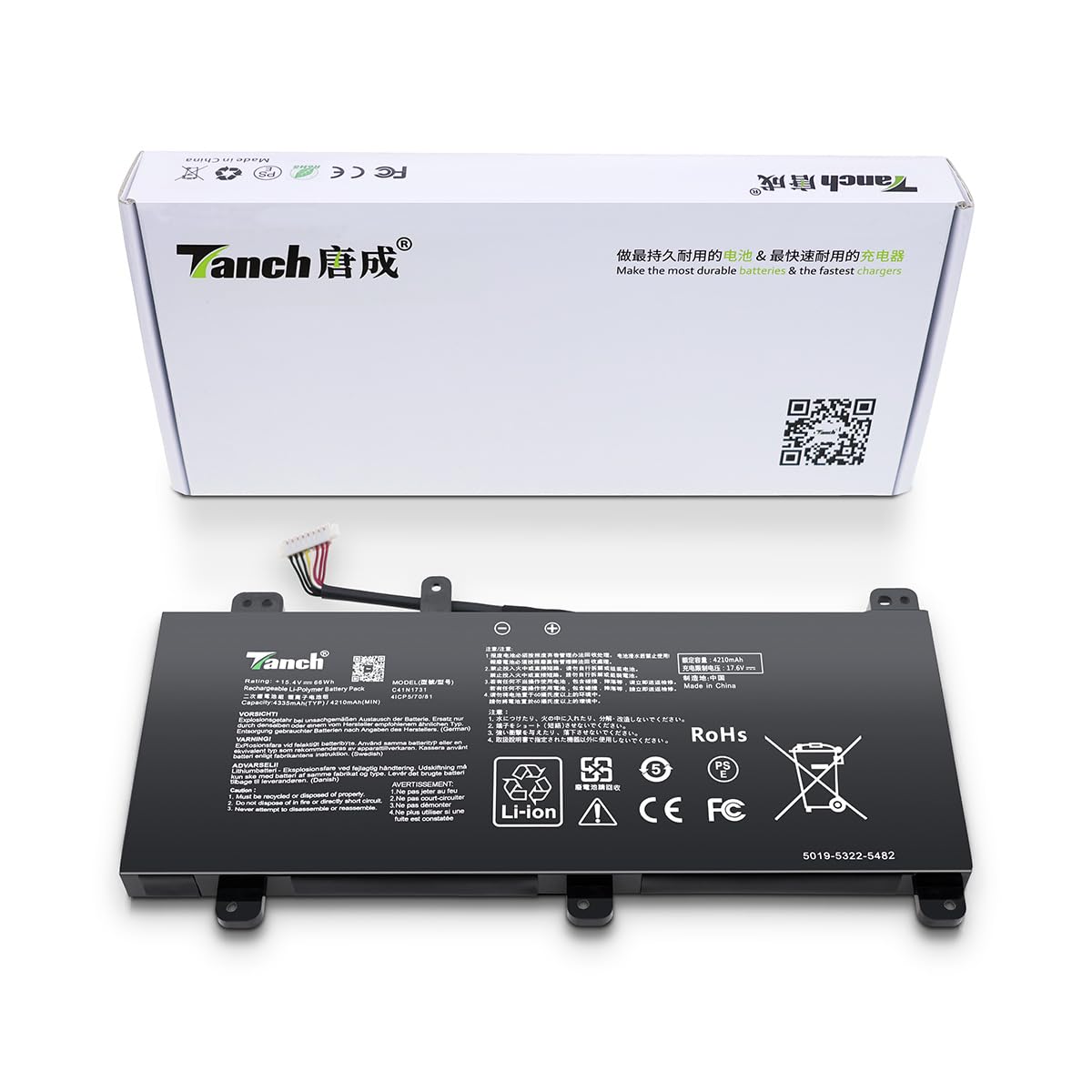 C41N1731 Batterie Compatible avec ASUS ROG Strix Scar II GL504 C41N1731 Batterie Compatible avec ASUS ROG Strix Scar II GL504
