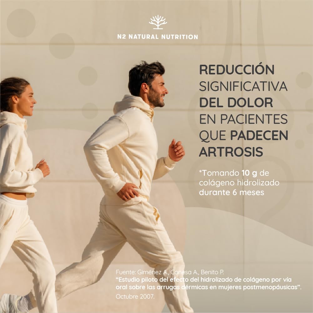 Glucosamina y Condroitina Complex (1.500 mg + 1.200 mg) con Colageno Hidrolizado 10.000 mg, Ácido Hialurónico y Vitamina C. Fortalece Cartílagos, Articulaciones, Piel y Huesos. N2 Natural Nutrition