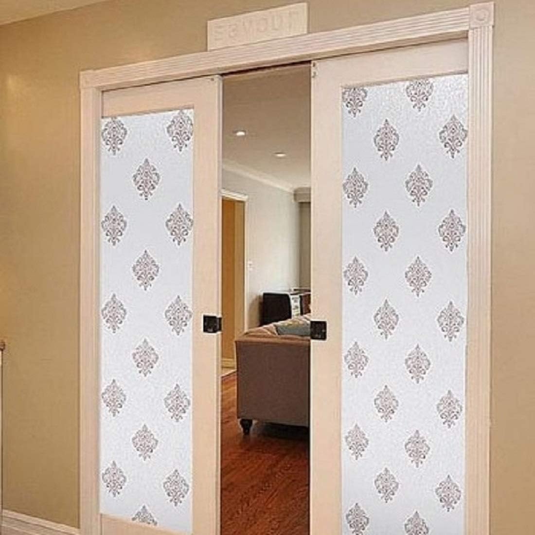Indian Royals Privacy Window Film Decorative Film Frosted Film Stained Film Static Cling UV Protection Heat Control Sticker for Home Kitchen Office Living Room Bathroom Bedroom (45CM * 180 CM)