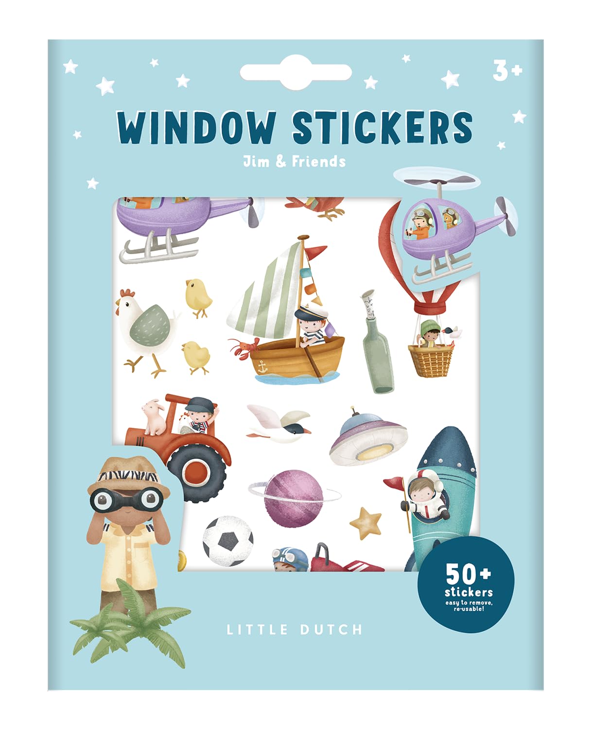 Little Dutch Multicoloured 125575 Window Sticker/Sticker - Jim & Friends