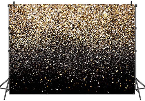 Fondo Fotográfico Brillante Dorado 8x6ft Vinilo Negro y Dorado miniatura 2