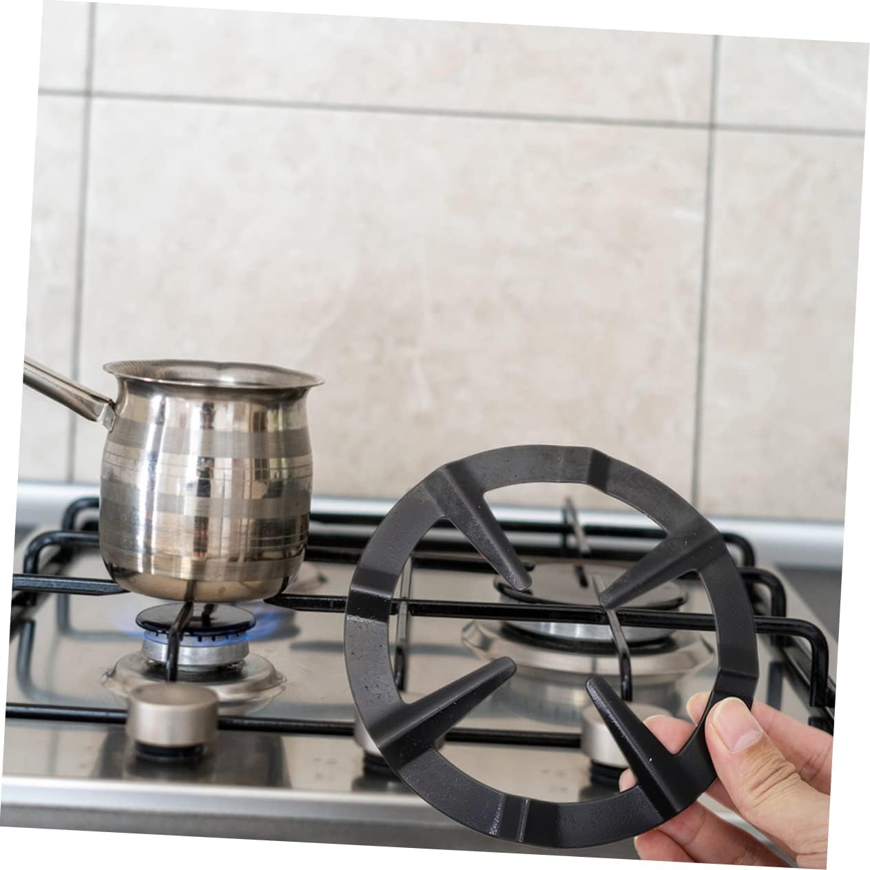 HOMSFOU 3Pcs Wok Ring for Gas Stove Durable Wok Racks Easy to Clean and Install for Pot Support Wear Resistant Kitchen Accessory
