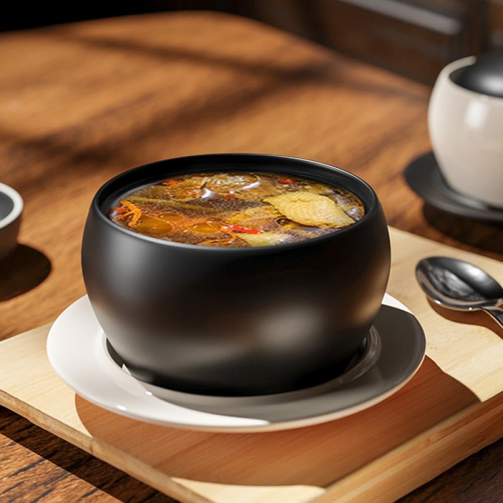 Amazon.com | Sizikato Porcelain Steam Bowl with Lid and Tray, 16oz