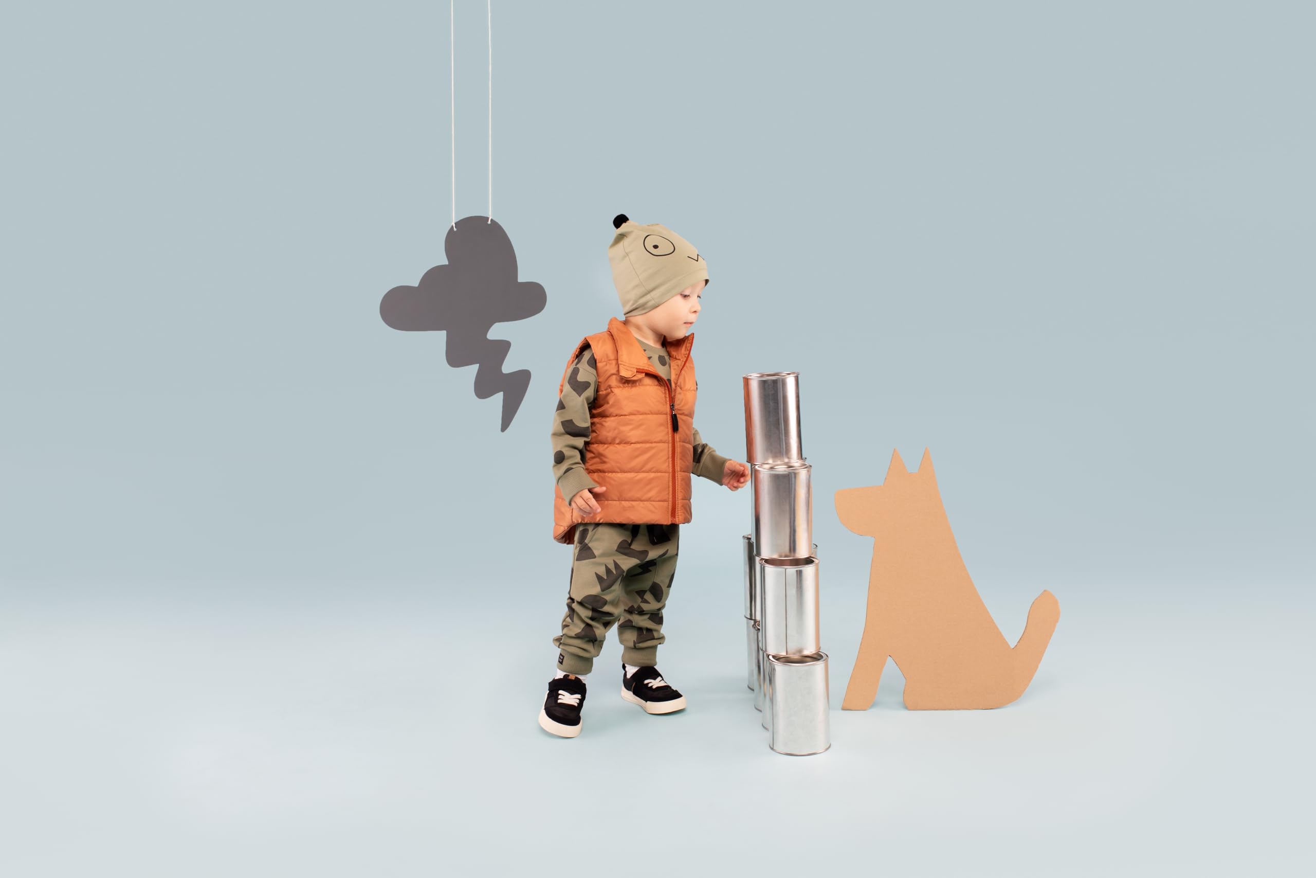 Pinokio Vest with Band, Pockets and Long Back Gilet Bébés Garçons