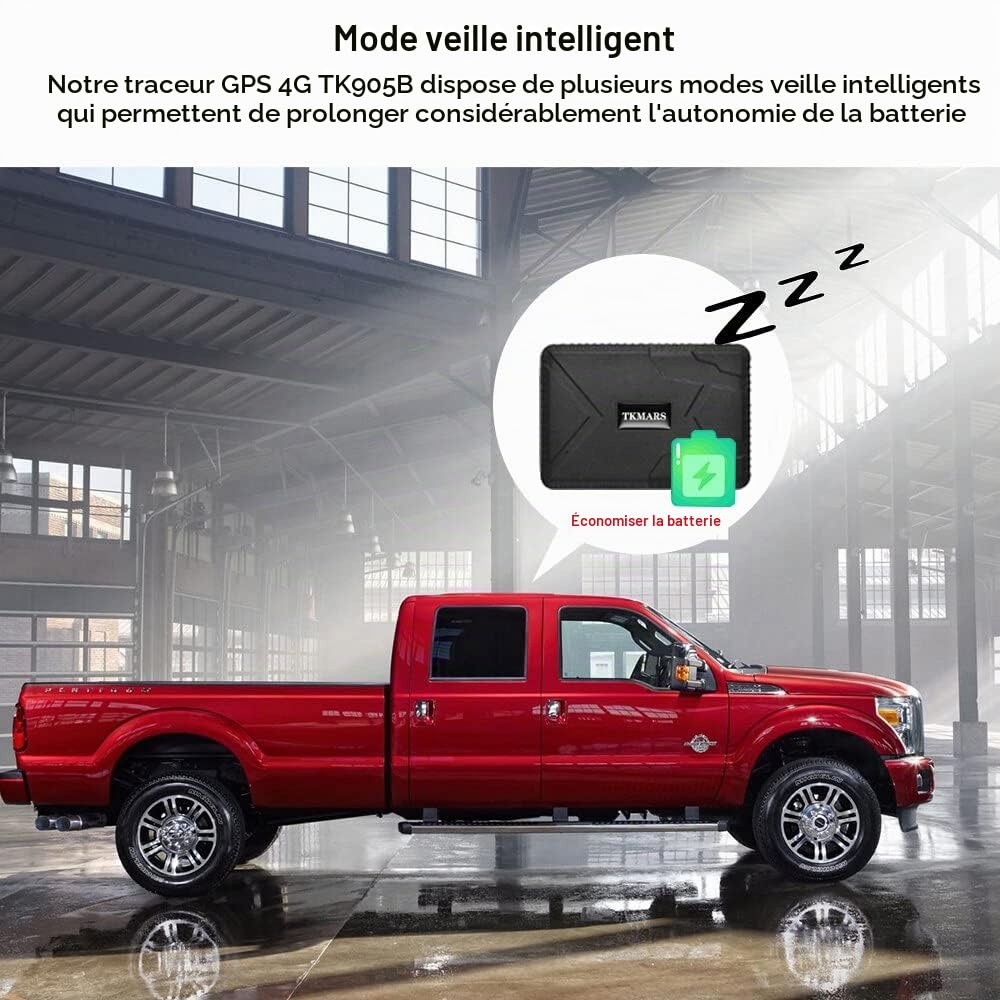 Traceur GPS Voiture 4G sans Carte Sim Magnétique Antivol Puissant Positionnement en Temps Réel 5m 80 Jours Veille Tracker GPS Etanche pour Motos Camions Camping TK915-4G