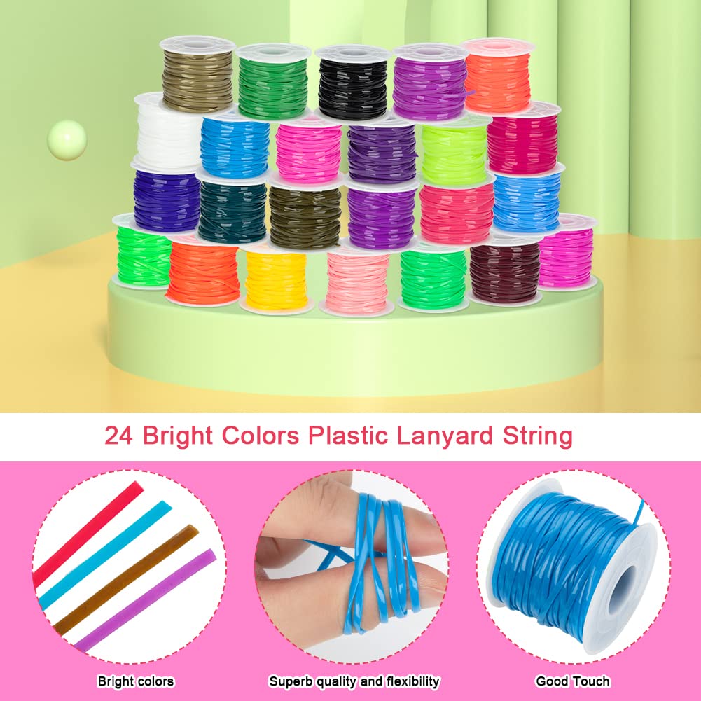 Swpeet 52pcs Lanyard String Assortment Kit, Including Plastic Lace Cord